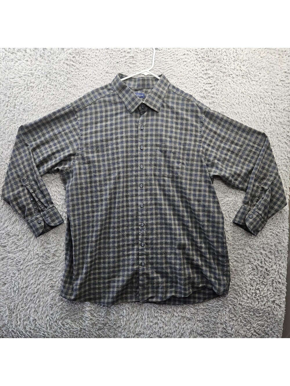 PROPER CLOTH Flannel Shirt Gingham Plaid Custom Size Apx. 3XLB See Measurements